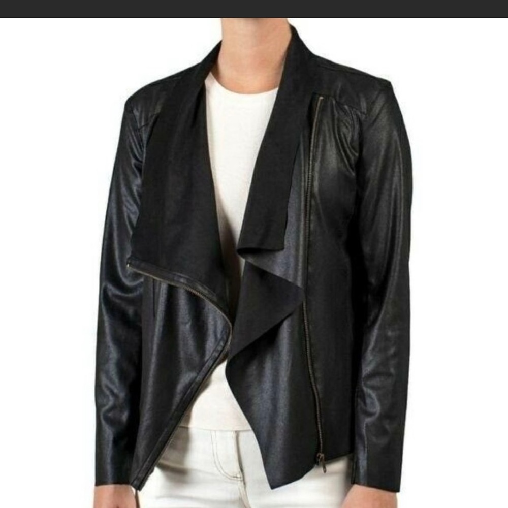Mote Faux Suede Drape Women’s Black Moto Jacket Size XXL NWT